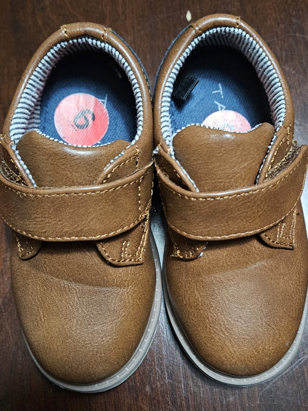 Brown Velcro Dress Shoes Baby US 6 Like New, Tahari brand.
